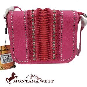 MONTANA WEST Hot Pink Crossbody Bag Bling Cowgirl Western Purse Western Barbie